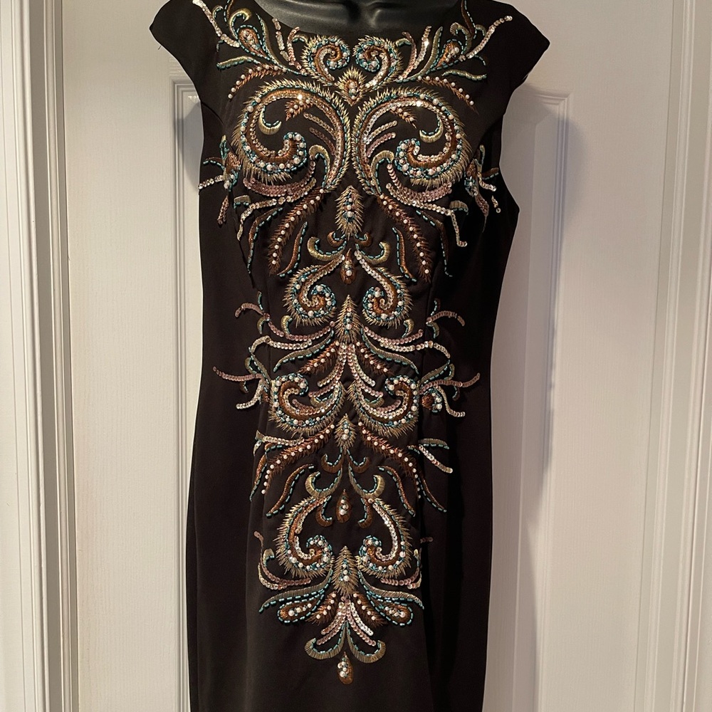 Special occasion black beaded /gold turquoise